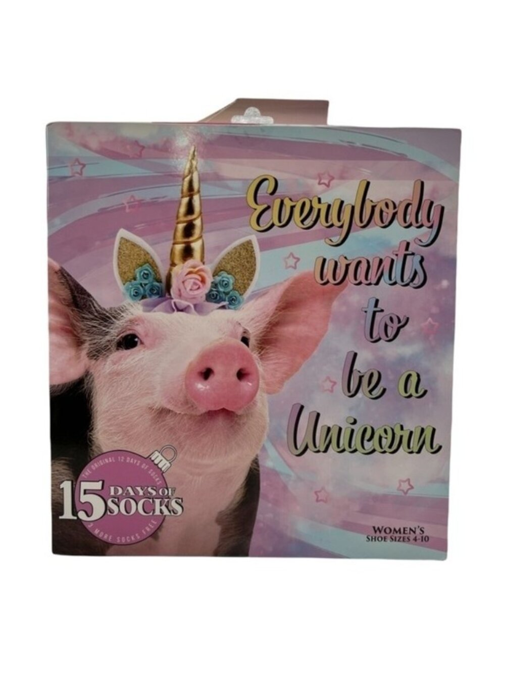 15 Days Of Socks Womens Unicorn & Animal Themes Shoe Size 4-10 Crew & Low-Cut St